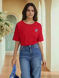 U.S. Polo Assn. Women Round Neck Cotton T-shirt