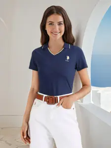 U.S. Polo Assn. Women V-Neck Cotton T-shirt