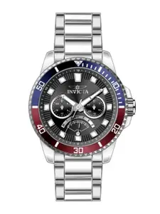 Invicta Men Brass Embellished Dial & Stainless Steel Bracelet Style Straps Analogue Watch 46936