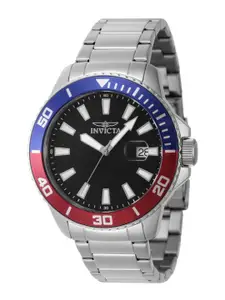 Invicta Pro Diver Men Textured Dial & Stainless Steel Analogue Date Aperture Watch 46065