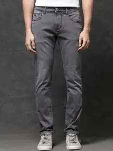RARE RABBIT Men Savoy Slim Fit Cotton Mid-Rise Jeans