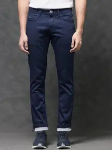 RARE RABBIT Men Jules Slim Fit Mid-Rise Cotton Jeans