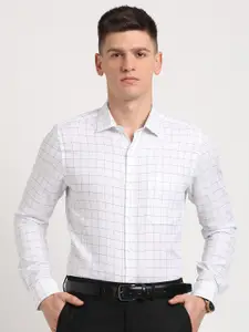 Turtle Men Standard Slim Fit Grid Tattersall Checks Opaque Checked Formal Shirt
