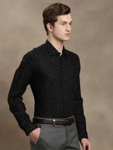 Turtle Standard Slim Fit Micro Ditsy Printed Pure Cotton Formal Shirt