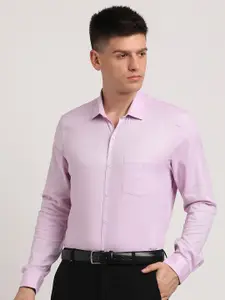 Turtle Textured Standard Slim Fit Cotton Opaque Formal Shirt