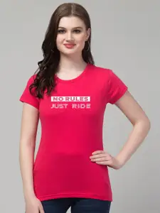 Trend Level Typography Printed Pure Cotton T-shirt