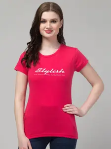 Trend Level Typography Printed Pure Cotton T-shirt