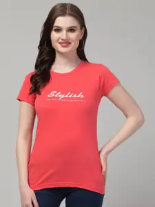 Trend Level Typography Printed Pure Cotton T-shirt