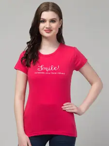 Trend Level Typography Printed Pure Cotton T-shirt