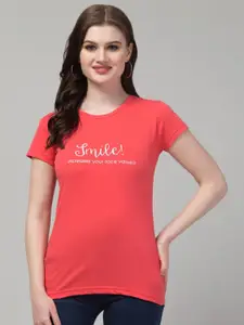 Trend Level Typography Printed Pure Cotton T-shirt