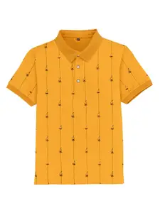 Status Quo Boys Conversational Printed Polo Collar Cotton T-shirt