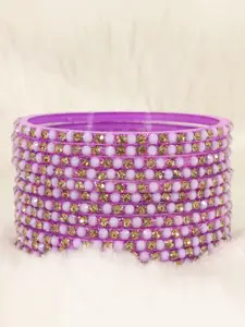 LAVAZZA Set Of 12 CZ-Studded Glass Bangles