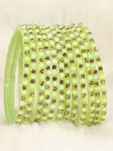 LAVAZZA Set Of 12 CZ-Studded Glass Bangles