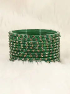 LAVAZZA Set Of 12 CZ-Studded Glass Bangles
