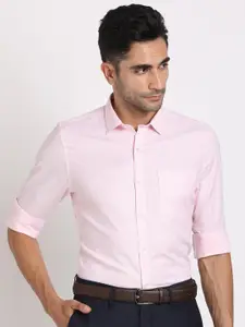 Turtle Standard Slim Fit Vertical Striped Spread Collar Pure Cotton Formal Shirt