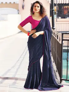 Satrani Striped Sequined Saree