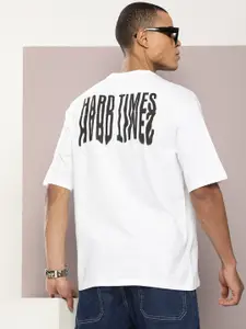 Kook N Keech Typography Printed Drop-Shoulder Sleeves Oversized Pure Cotton T-shirt