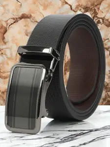 CRUSSET Men Textured Leather Formal Belt