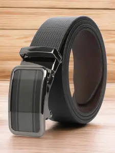 CRUSSET Men Textured Leather Formal Belt