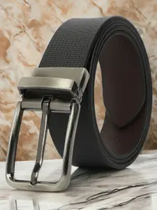 CRUSSET Men Textured Leather Formal Belt