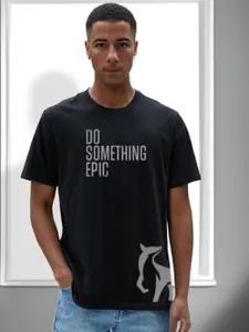 Elibolz Typography Printed Cotton T-shirt