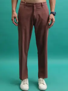 HIGHLANDER Men Textured Mid-Rise Trousers