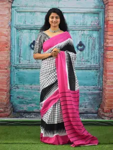 JALTHER Checked Pure Cotton Saree