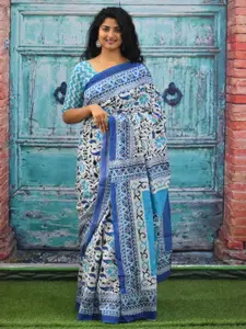 JALTHER Ethnic Motifs Printed Pure Cotton Block Print Saree
