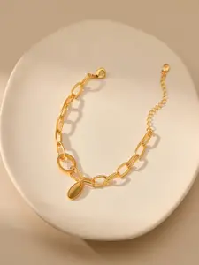 AQUASTREET Women Handcrafted Gold-Plated Link Bracelet