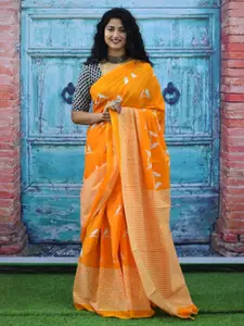 JALTHER Ethnic Motifs Block Print Jaipuri Pure Cotton Mulmul Saree