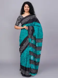 JALTHER Ethnic Motifs Block Printed Pure Cotton Saree