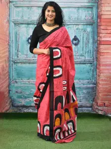 JALTHER Abstract Printed Pure Cotton Block Print Saree