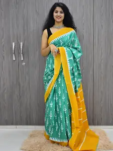 JALTHER Ethnic Motifs Printed Jaipuri Pure Cotton Mulmul Block Print Saree