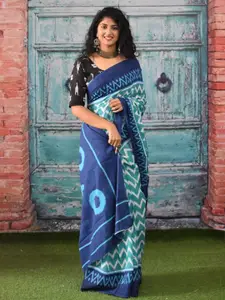 JALTHER Ethnic Motifs Printed Pure Cotton Block Print Saree