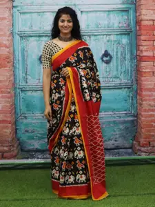 JALTHER Ethnic Motifs Printed Pure Cotton Block Print Saree
