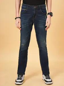 SF JEANS by Pantaloons Men Slim Fit Low Distress Light Fade Jeans