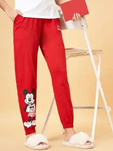 Dreamz by Pantaloons Women Mickey Mouse Printed Pure Cotton Mid-Rise Lounge Pants