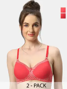 Sonari Pack Of 2 Medium Coverage Lightly Padded T-shirt Bras With All Day Comfort