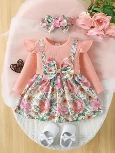 BAESD Floral Printed Bow Fit & Flare Dress