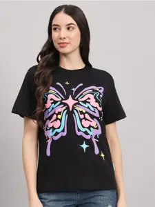 The Dry State Women Floral Printed Applique T-shirt