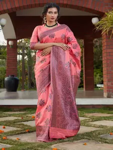 KALINI Ethnic Motifs Woven Design Zari Banarasi Saree