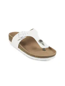 Metro Women Synthetic Open Toe T-Strap Flats