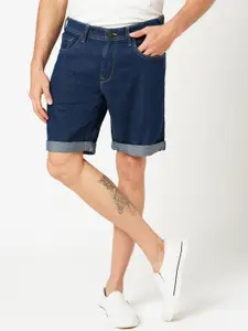 Harvard Men Slim Fit Low-Rise Denim Shorts