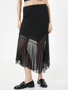Koton Mid-Rise Flared Midi Skirt