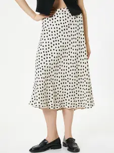 Koton Polka Dots Printed A-Line Midi Skirt