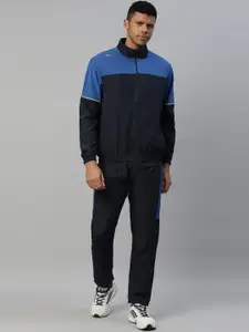 DIDA Men Colourblocked Mid-Rise Comfort Fit Activewear Tracksuit