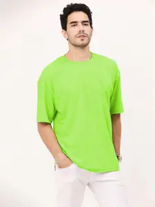 Leotude Men Solid Oversized Longline T-shirt