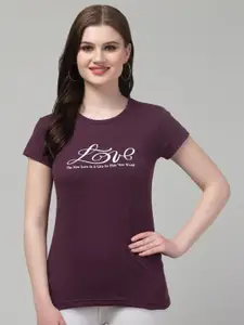 Trend Level Typography Printed Pure Cotton T-shirt