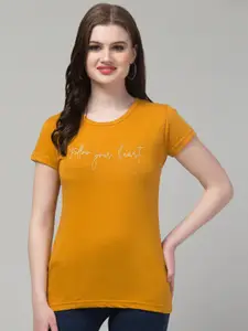 Trend Level Typography Printed Pure Cotton T-shirt