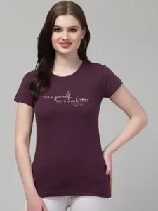 Trend Level Typography Printed Pure Cotton T-shirt